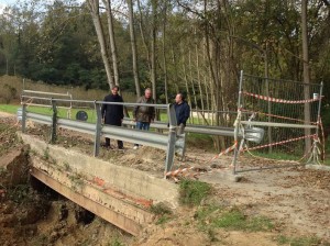 sopralluogo realizzato a fine ottobre sul ponte crollato con l’ assessore Bianchino, il consigliere Viarengo e il sindaco Brignolo