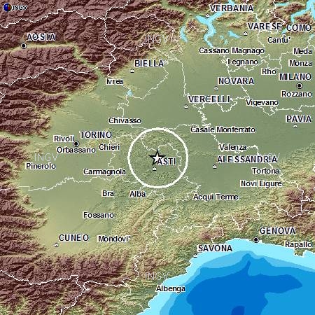 Ancora una scossa di terremoto nell’Astigiano, magnitudo 2,4