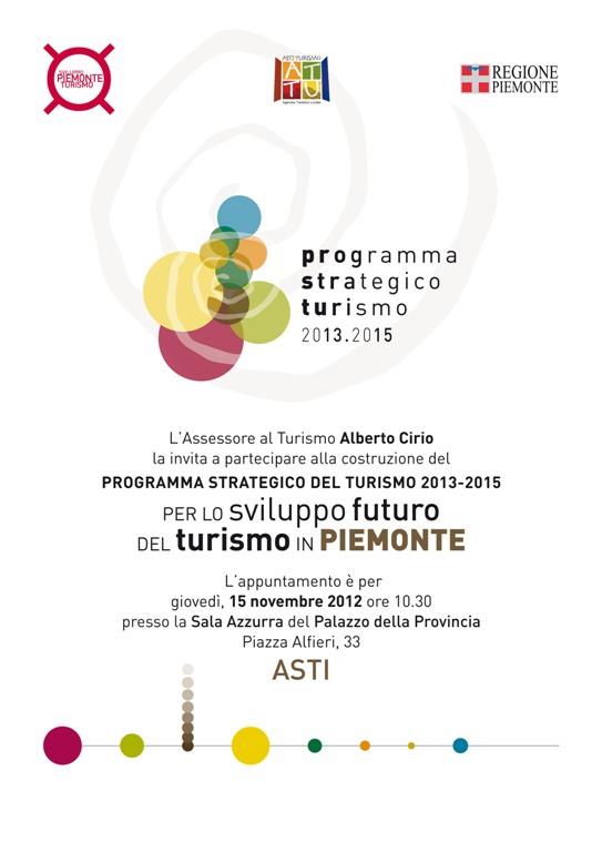 Programma strategico turismo in Piemonte: se ne parla oggi ad Asti con l’assessore Alberto Cirio