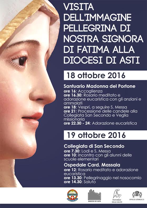 L’effigie della Madonna di Nostra Signora di Fatima in pellegrinaggio ad Asti