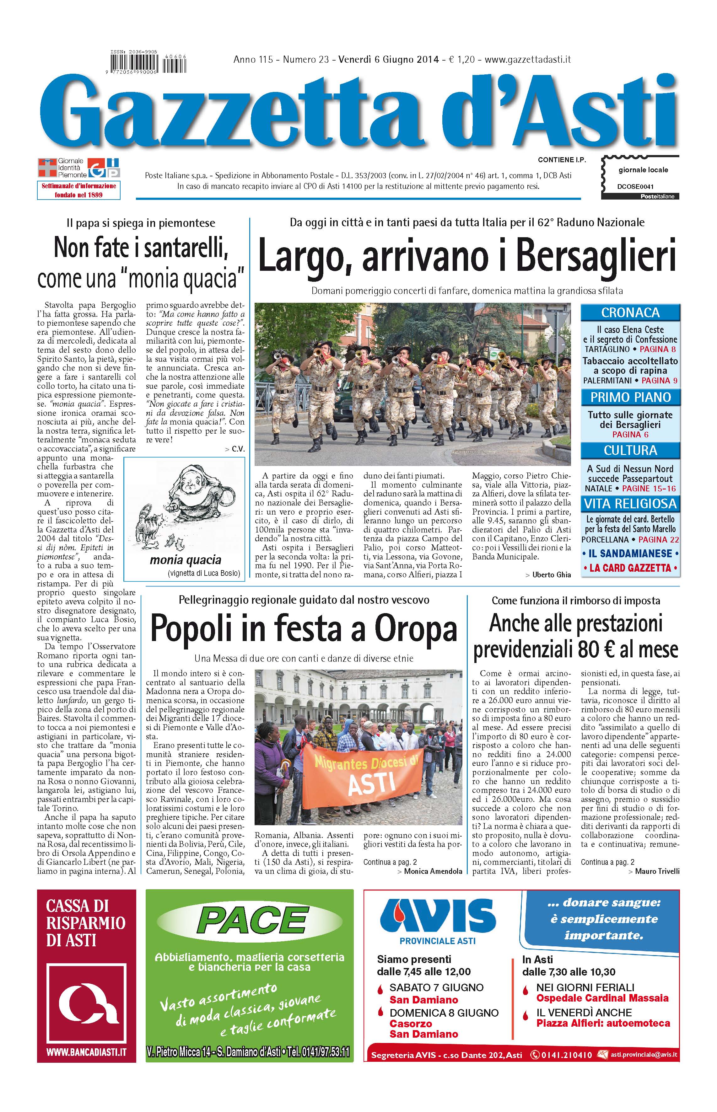 Prima pagina – 6 giugno 2014