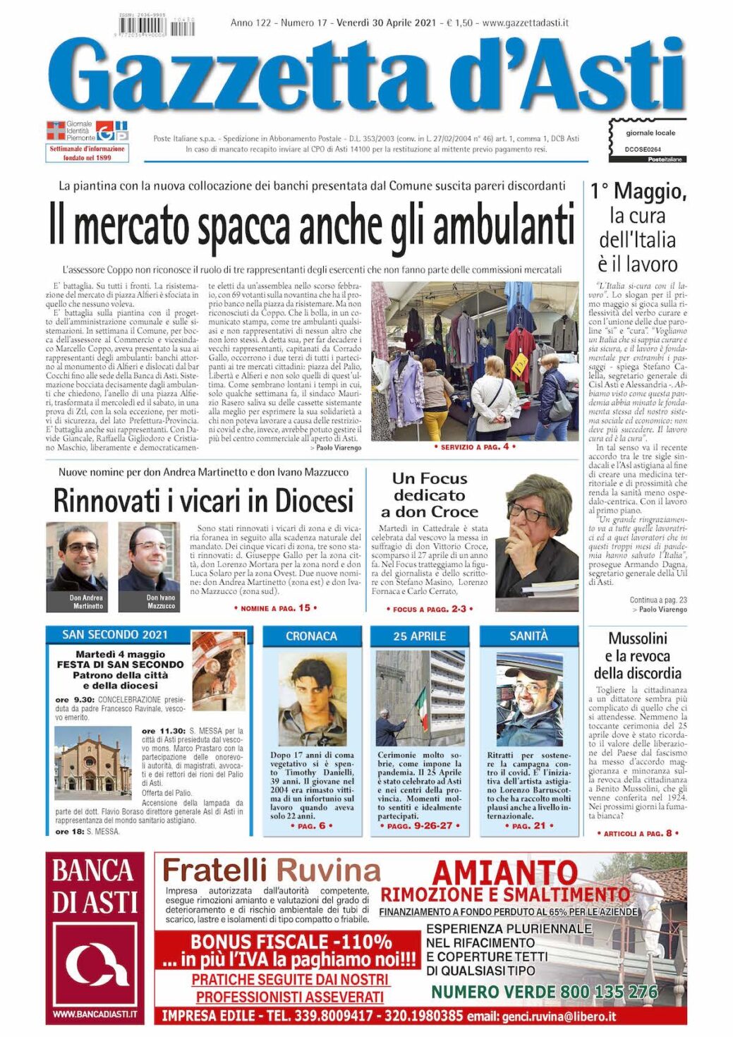 Prima pagina – 30 aprile 2021