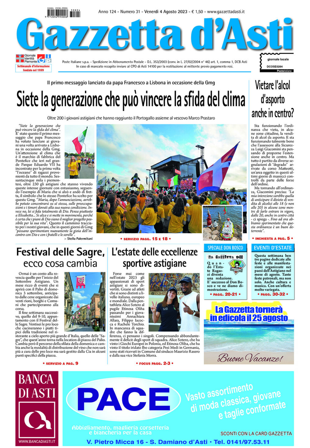 Prima pagina – 4 agosto 2023