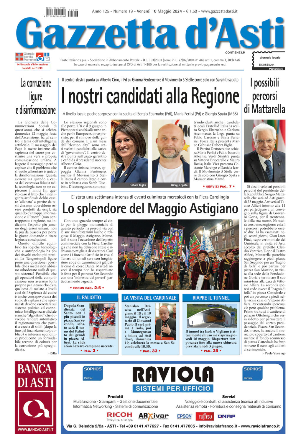 Prima pagina – 10 maggio 2024