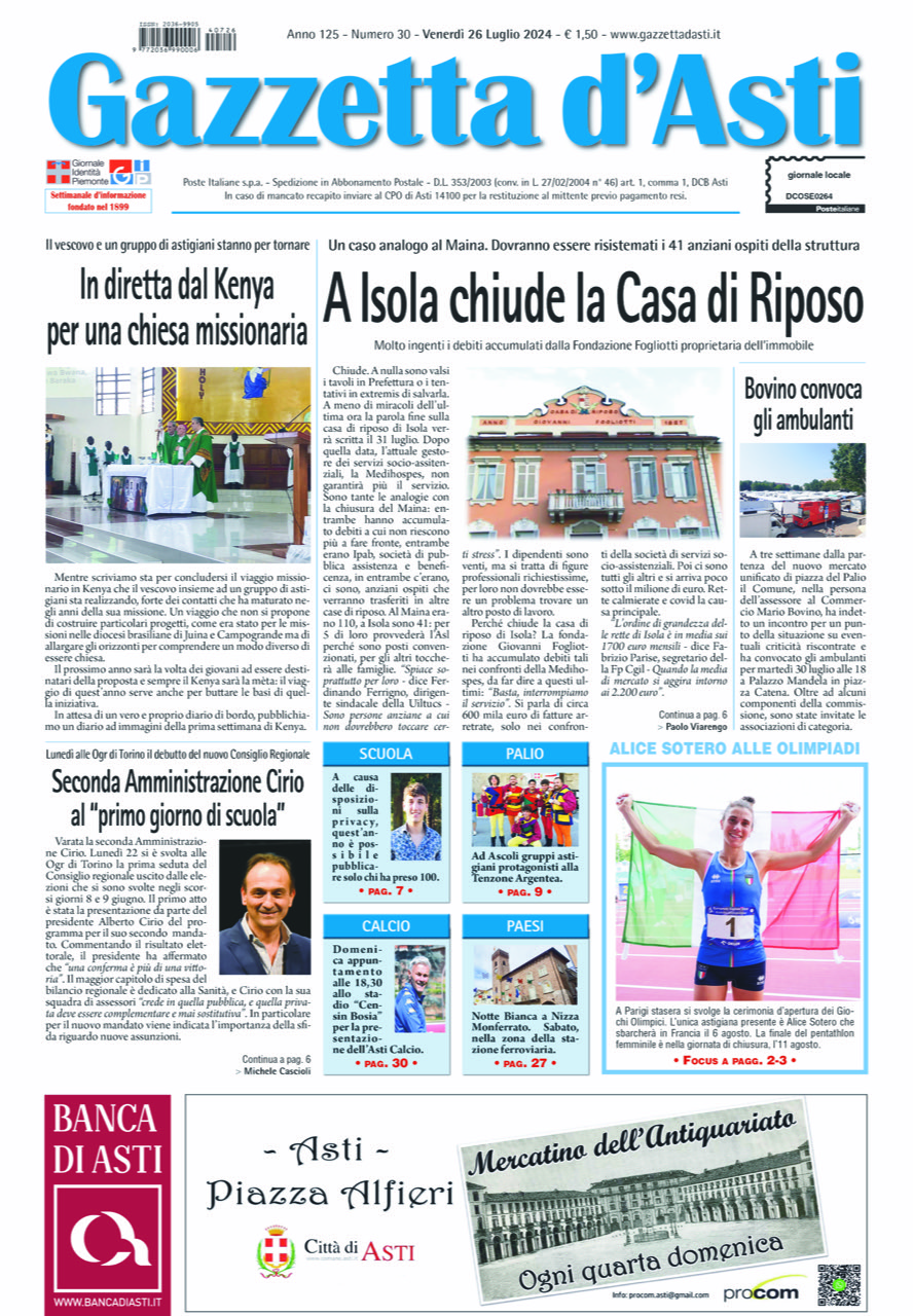 Prima pagina – 26 luglio 2024