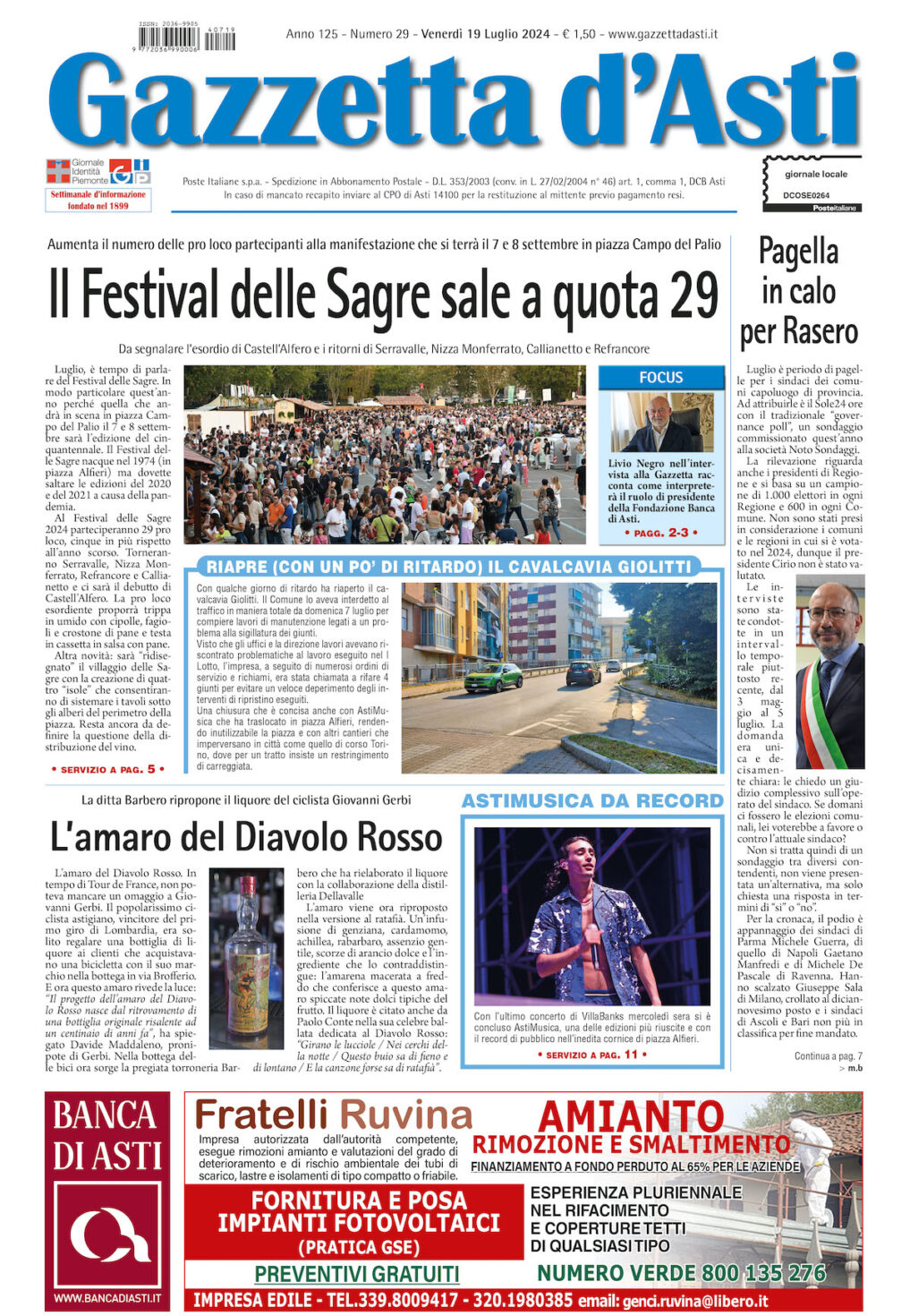 Prima pagina – 19 luglio 2024