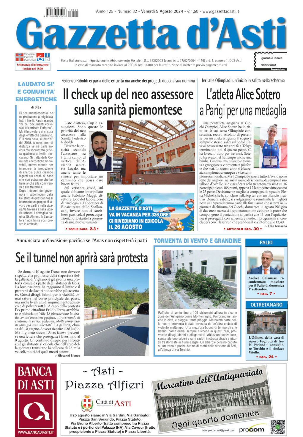 Prima pagina – 9 agosto 2024