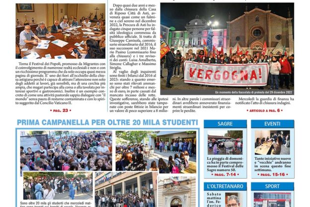 Prima pagina – 13 settembre 2024