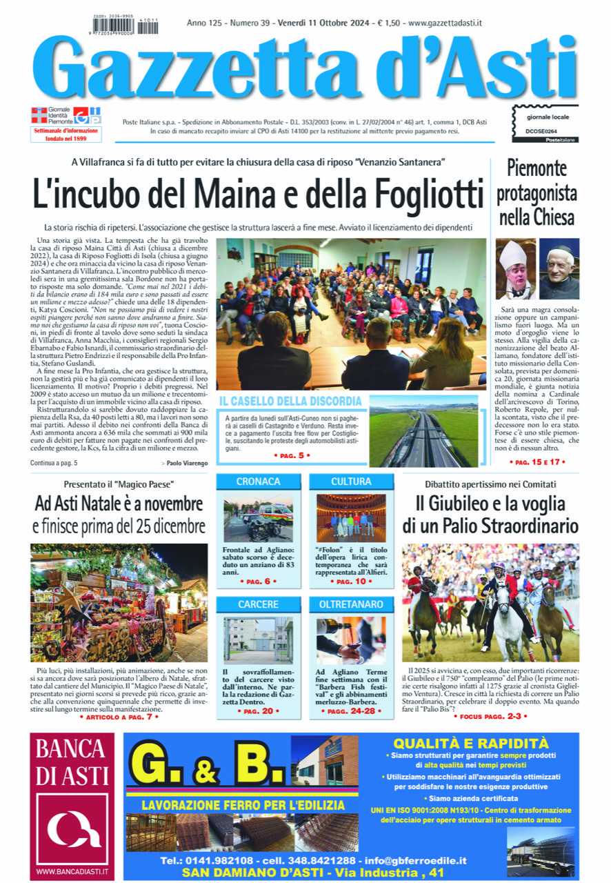 Prima pagina – 11 ottobre 2024