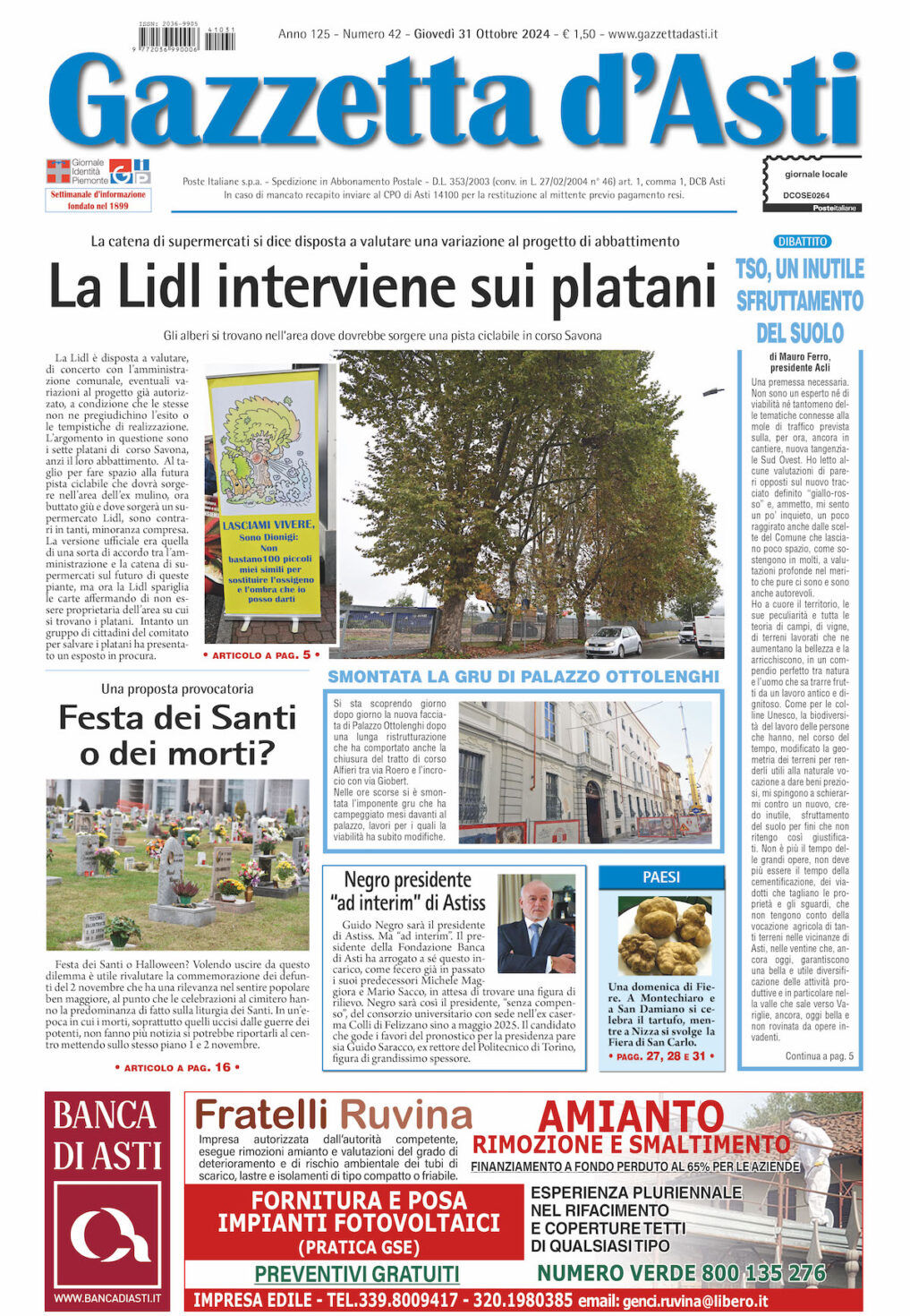 Prima pagina – 21 ottobre 2024