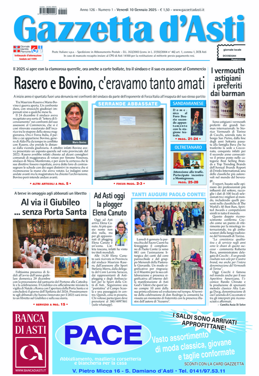 Prima pagina – 10 gennaio 2025