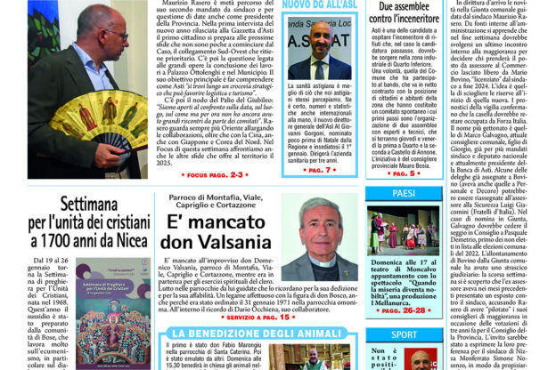 Prima pagina – 17 gennaio 2025