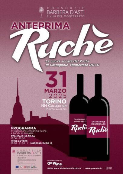 A Torino l’anteprima del Ruché di Castagnole Monferrato