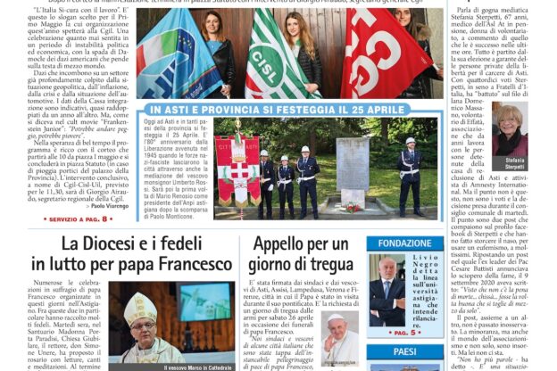 Prima pagina – 25 aprile 2025